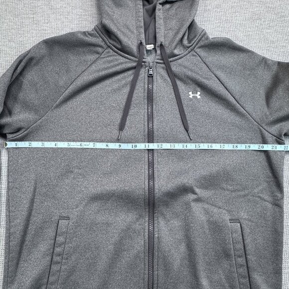 Under Armour Storm Mens Sz L Gray Full Zip Fleece Hoodie Semi Fitted Long Sleeve - Picture 7 of 11